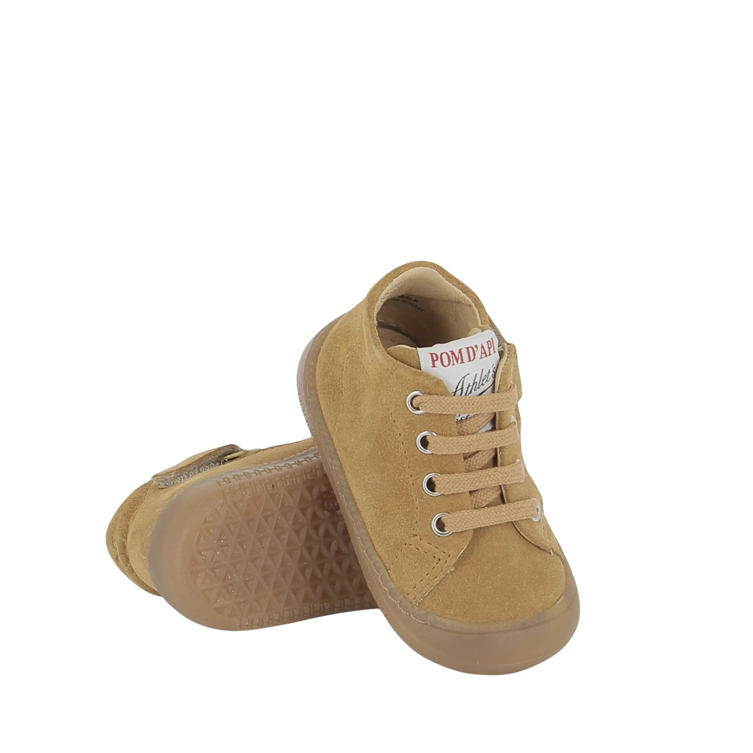 bottines enfant yaka walk velours biscuit pom d'api
