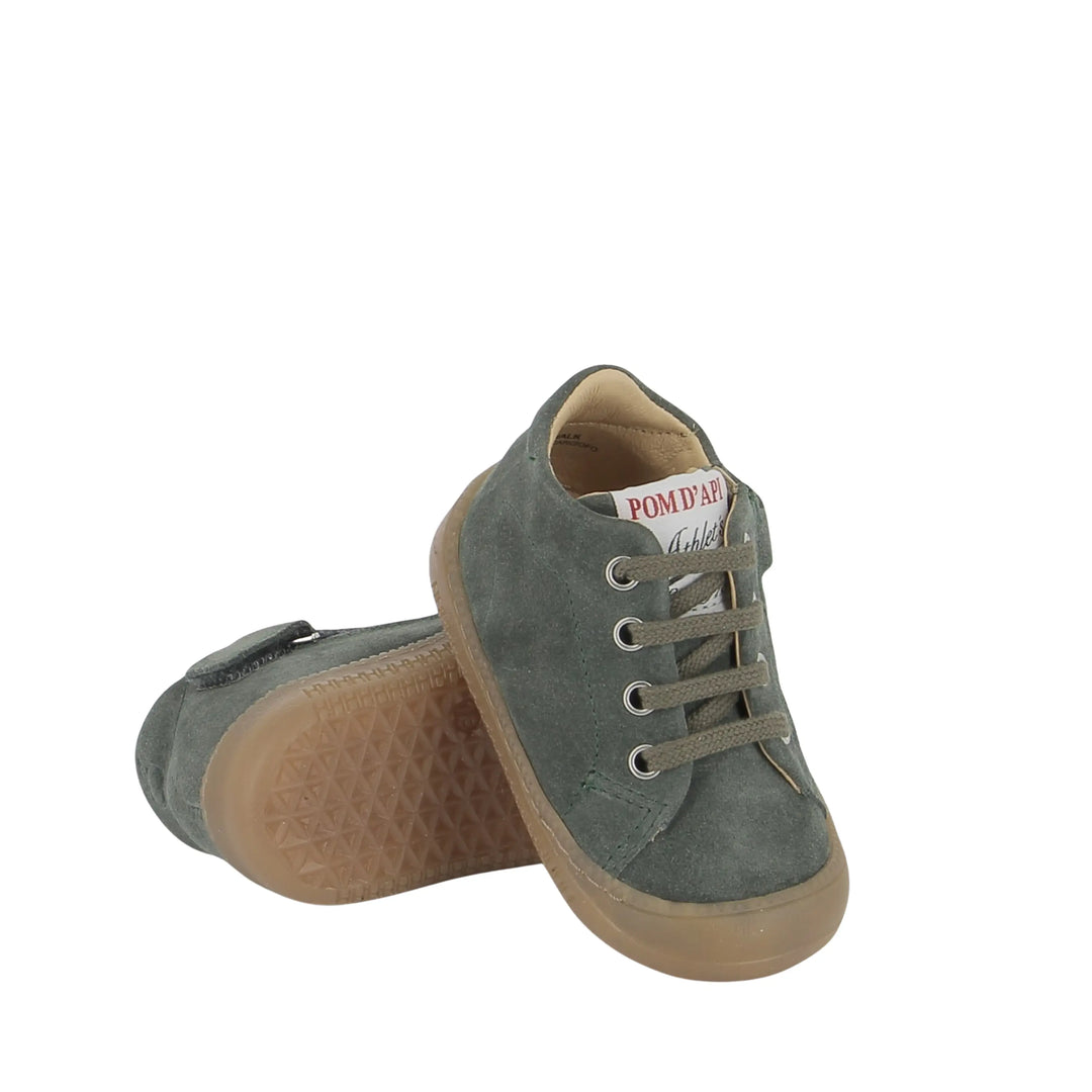 bottines enfant yaka walk velours carciofo pom d'api