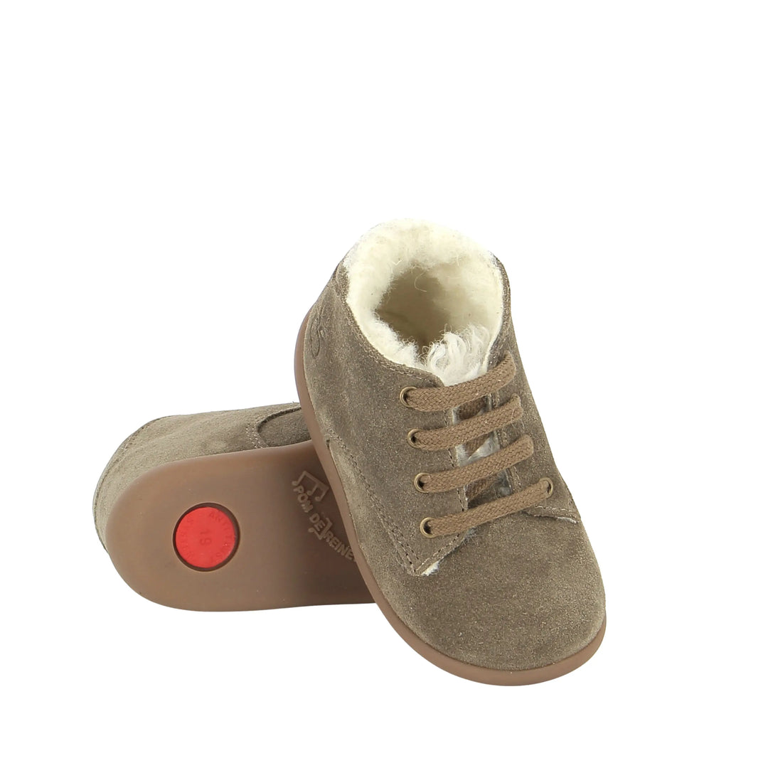bottines fourrées bébé stand up derby fur velours oily douglas pom d'api