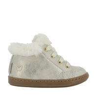 bottines fourrées bouba zip hair mini cloud beige platine shoo pom