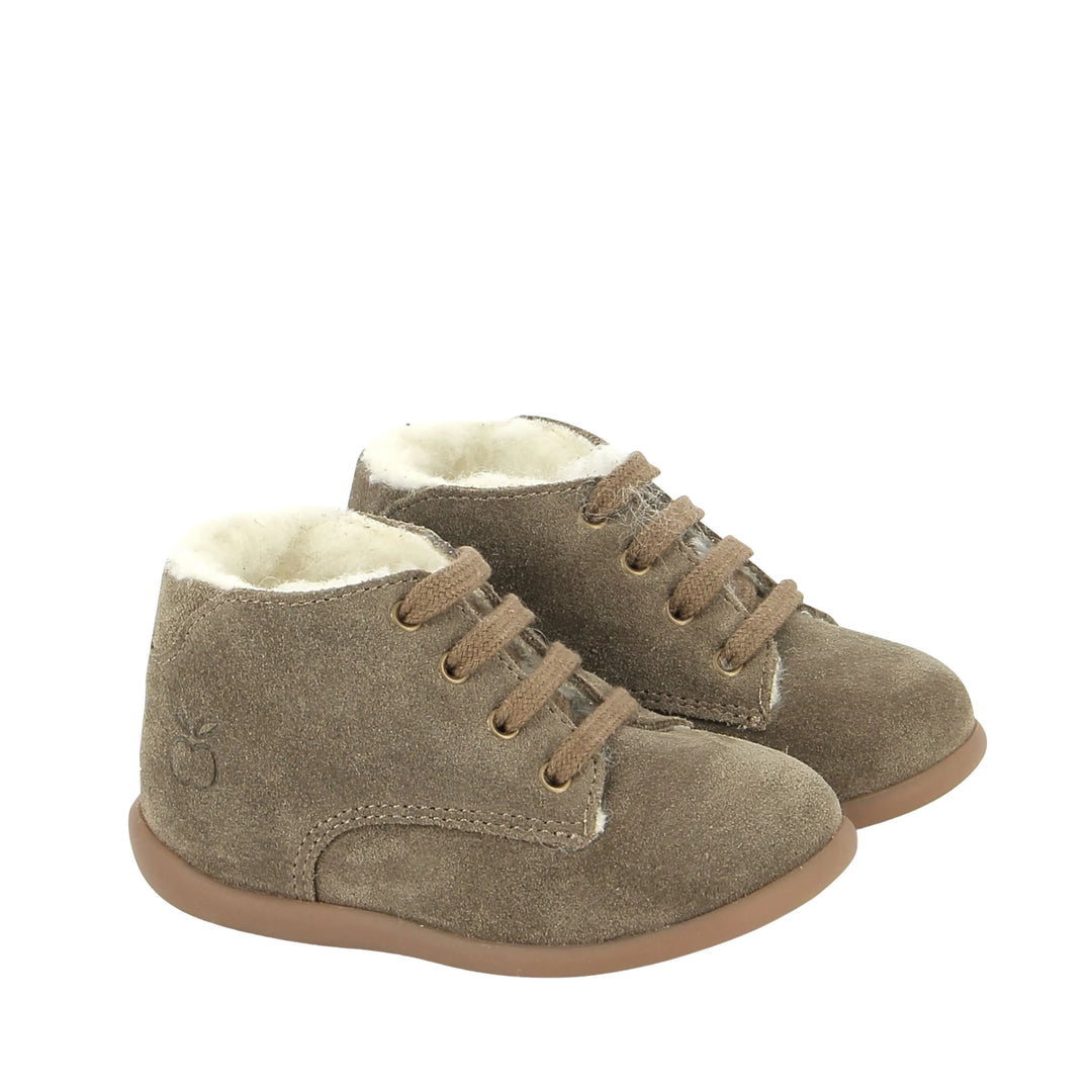 bottines fourrées enfant stand up derby fur velours oily douglas pom d'api