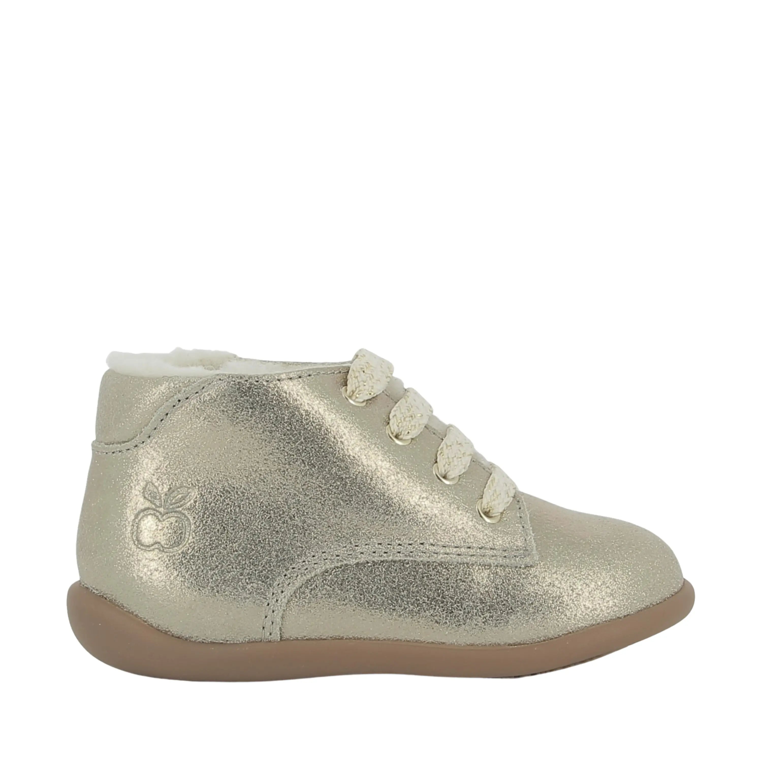 Api Pomi Bottines Fourrées Stand-Up Laminato Gold – Pom d’Api