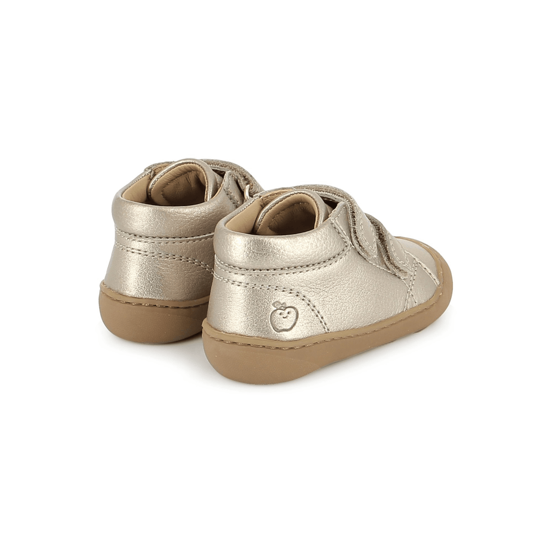 bottines fille Barefoot Plum Easy Laminato Graine Light Bronze Shoo Pom