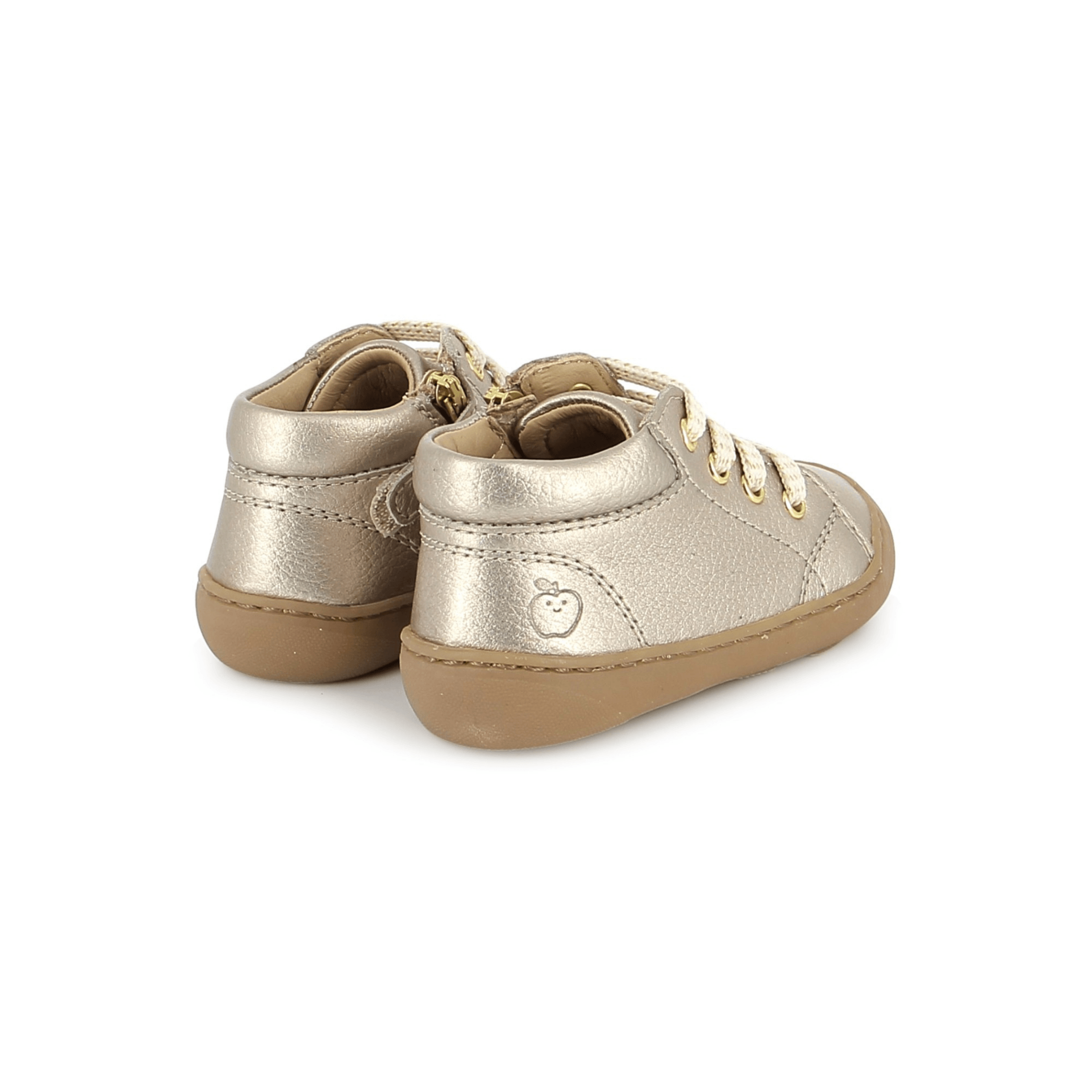Bottines fille Barefoot Plum Lace Laminato Graine Light Platine Shoo Pom