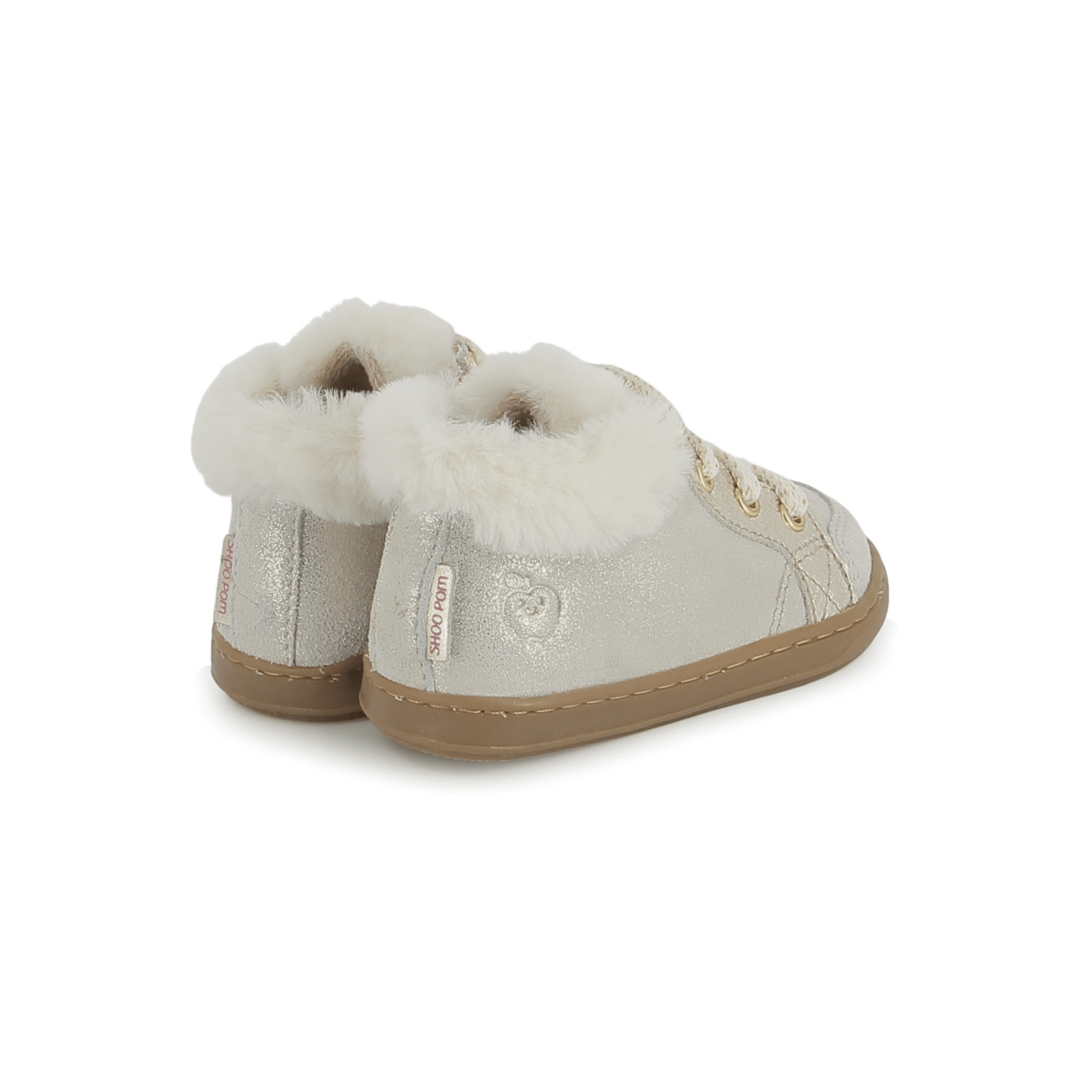 bottines fourrées enfant Bouba Zip Hair Mini Cloud Beige Shoo Pom