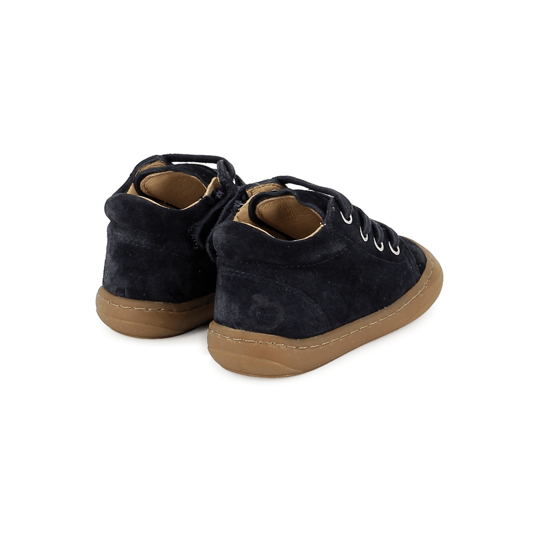 bottines barefoot friendly Tom Zip Lace Velours Navy Shoo Pom 