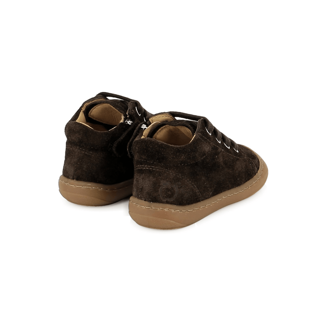 bottines barefoot friendly Tom Zip Lace Velours Truffe Shoo Pom