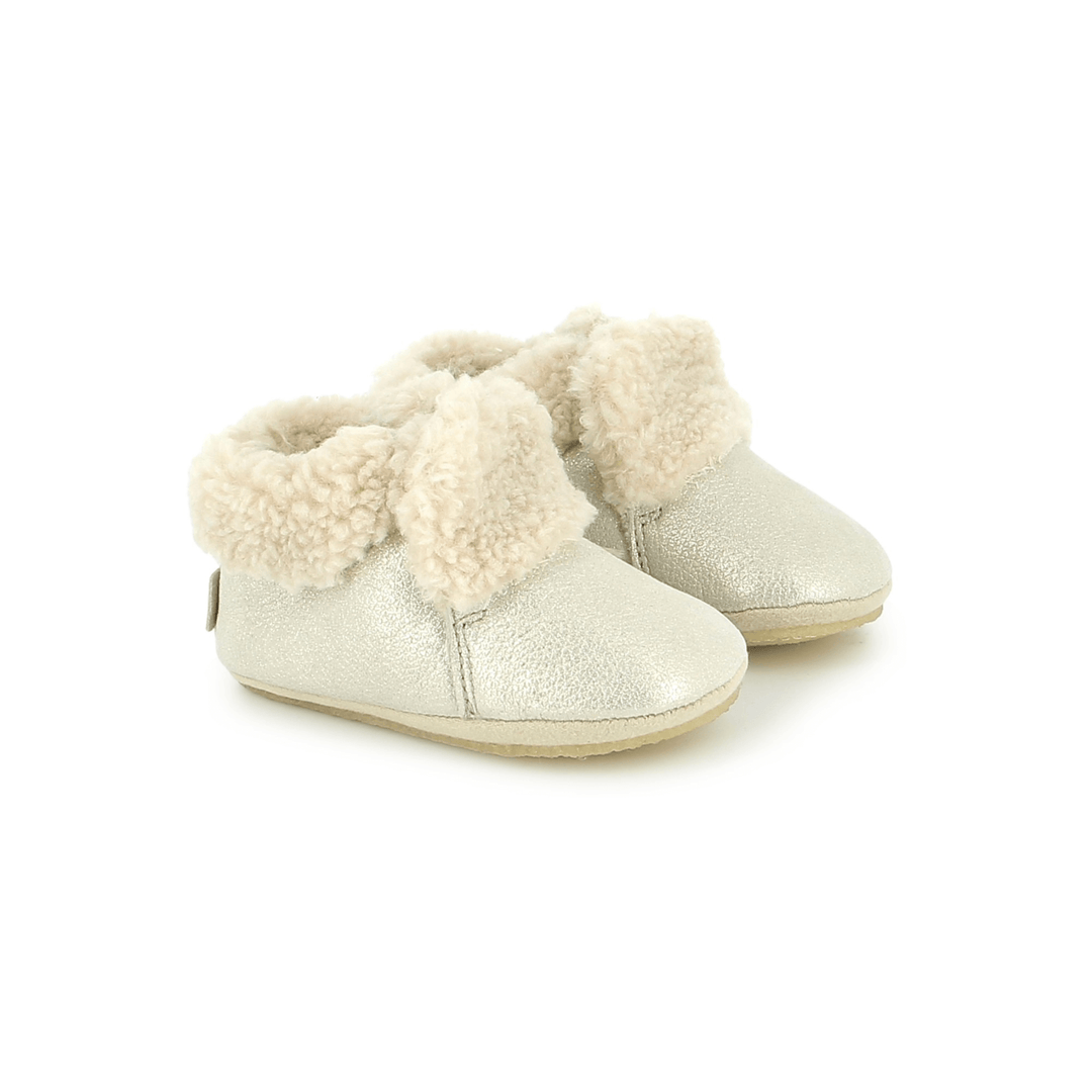 BONTON Chaussons Doudou Fur Sheep Nappa Bright Crystal ma petite pointure 