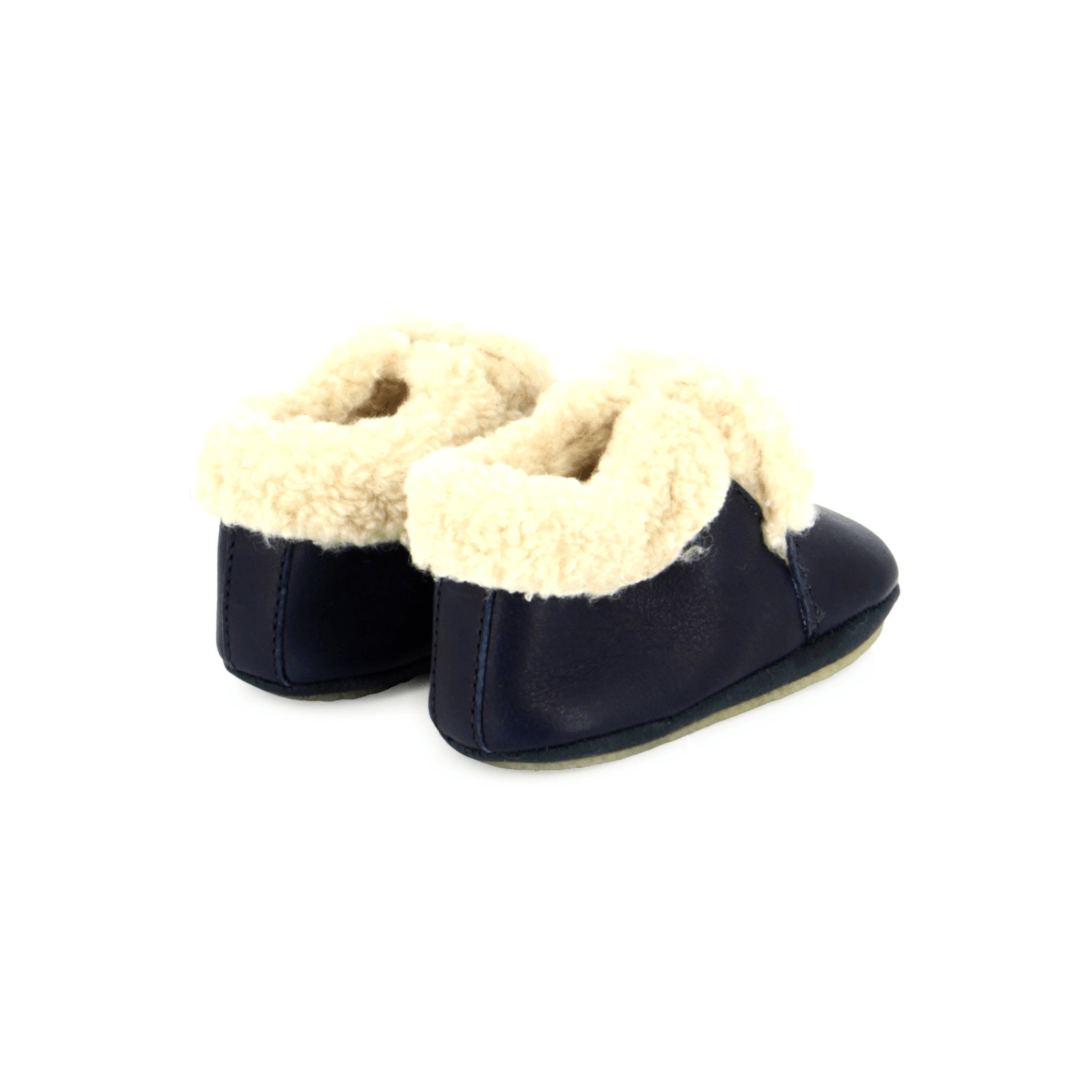 Chaussons Doudou Fur Sheep Nappa Bleu marine Bonton