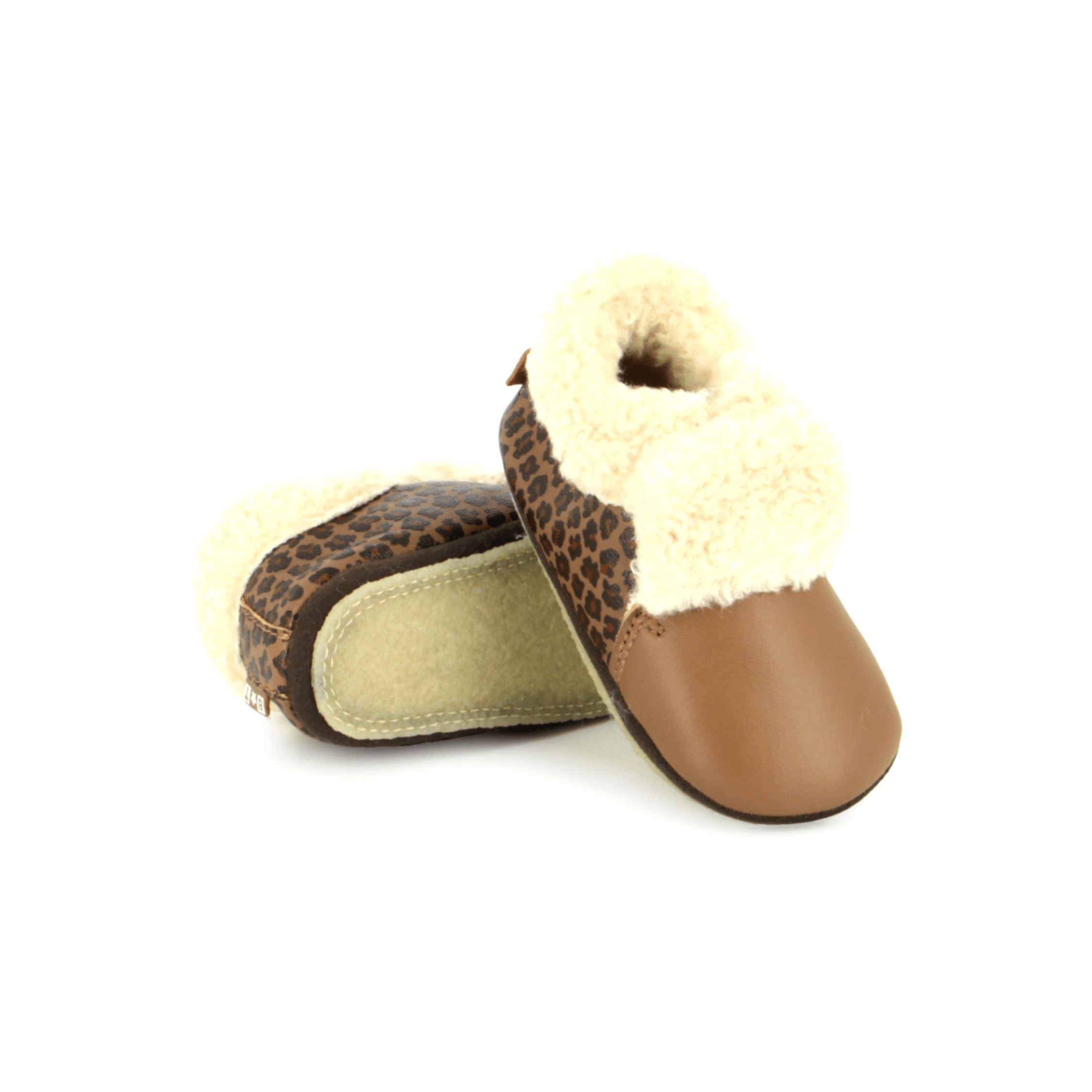 Chaussons fourrés Doudou Leo Camel Bonton