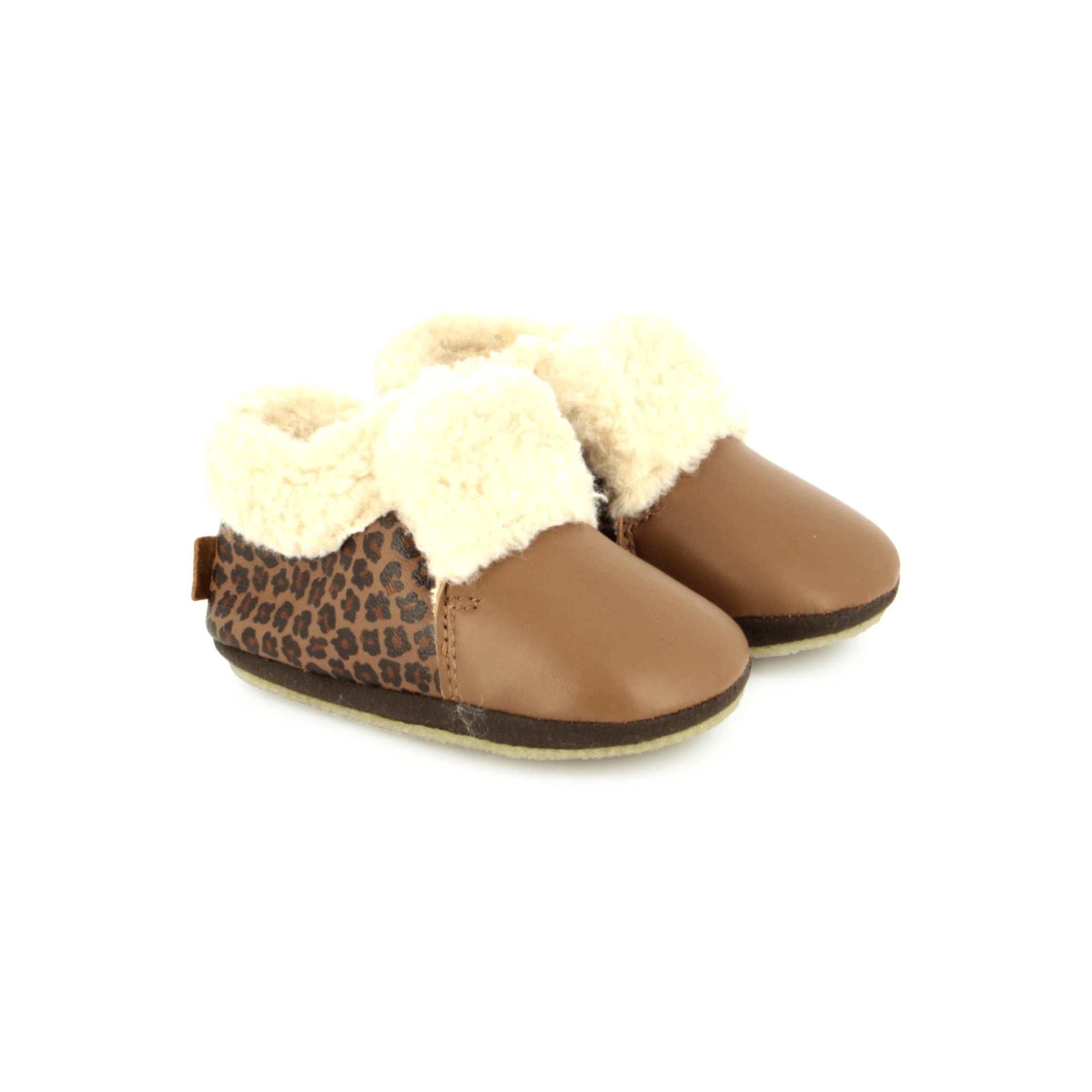 Chaussons Doudou Fur Leo Camel Bonton