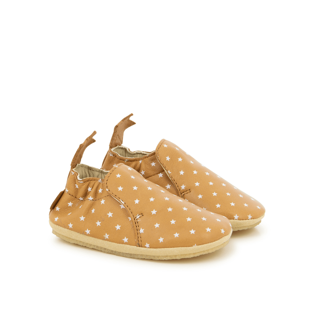 chaussons Doudou Star Mini Star Camel-White Bonton