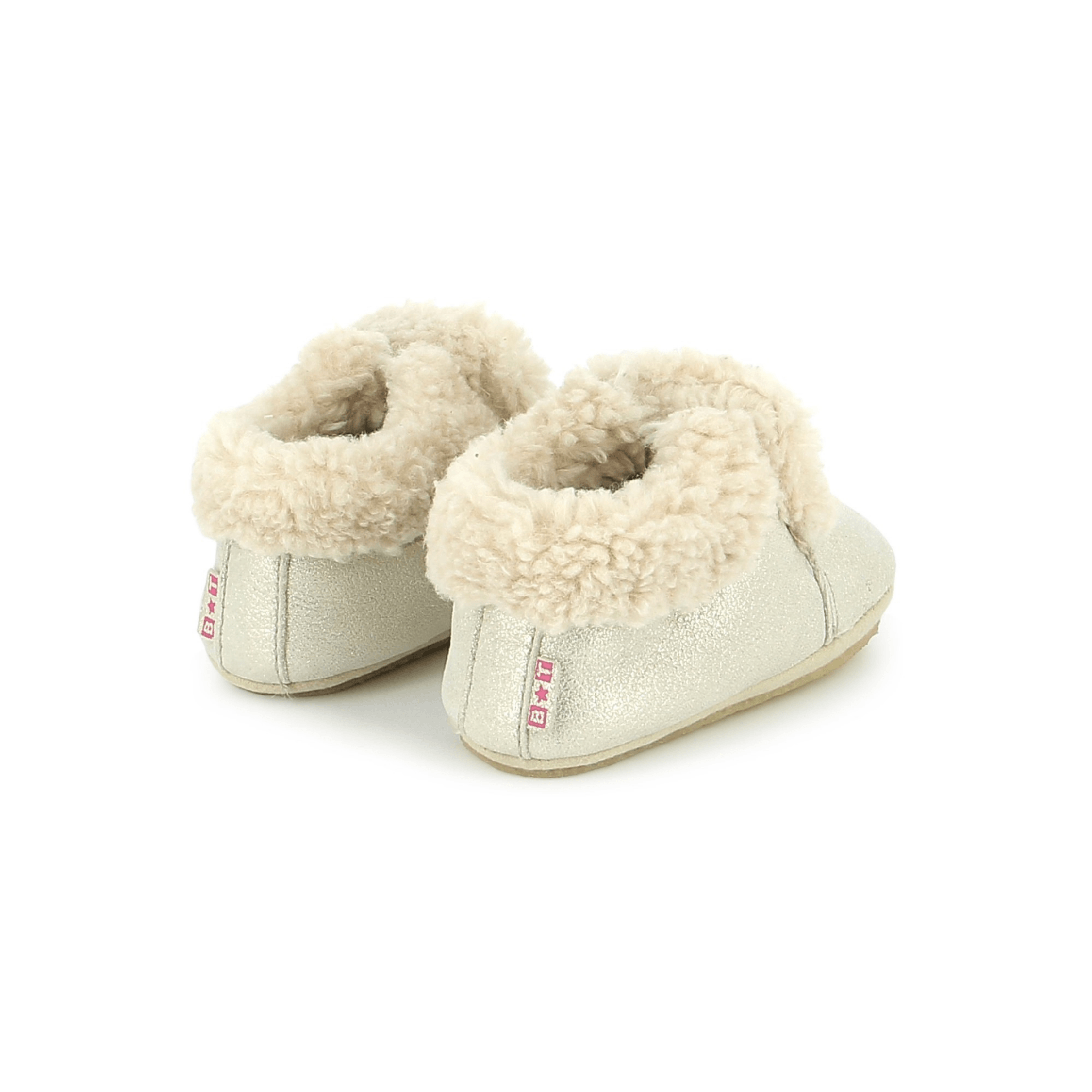 BONTON Chaussons Doudou Fur Sheep Nappa Bright Crystal ma petite pointure 
