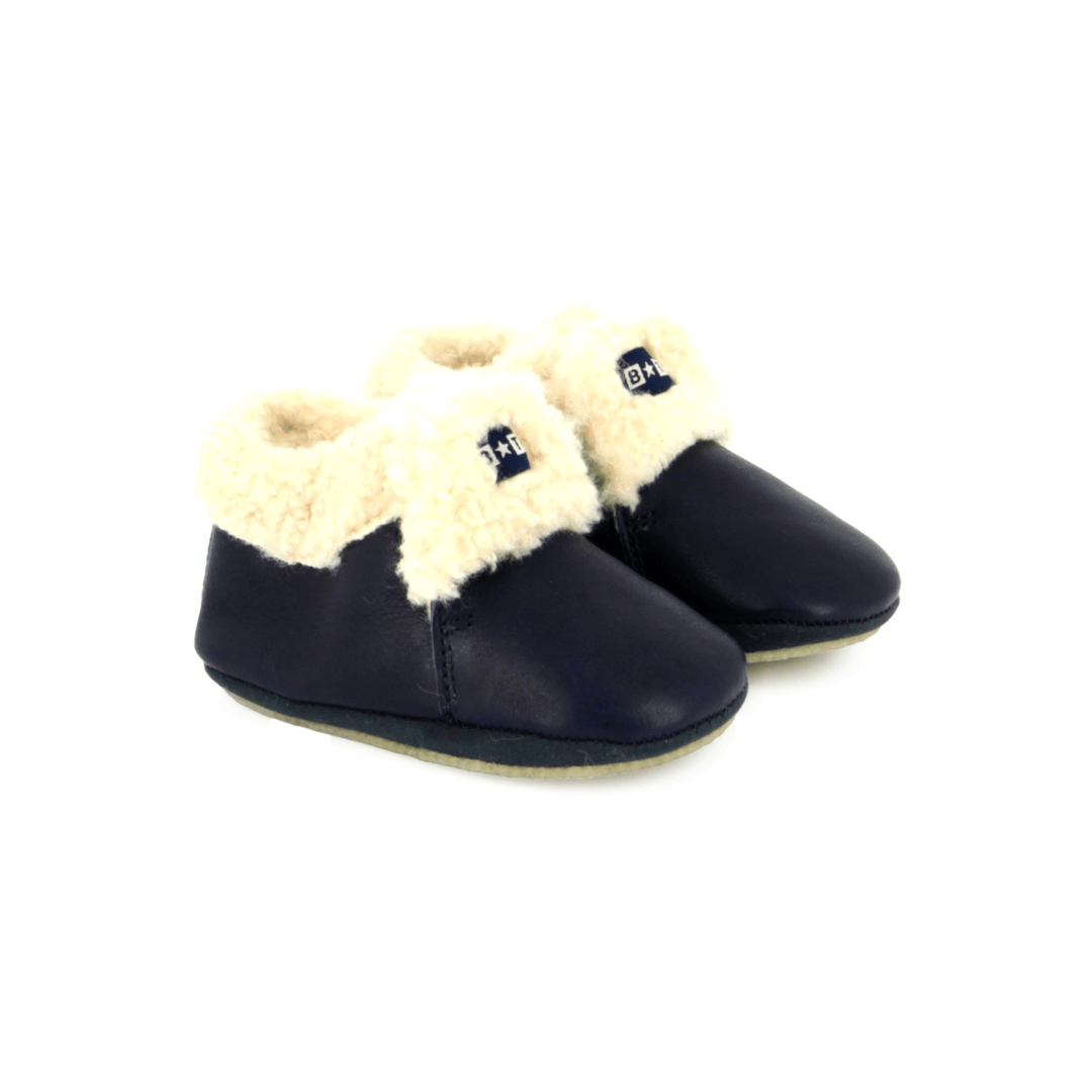 Chaussons fourrés Doudou Fur Sheep Nappa Dark Blue Bonton