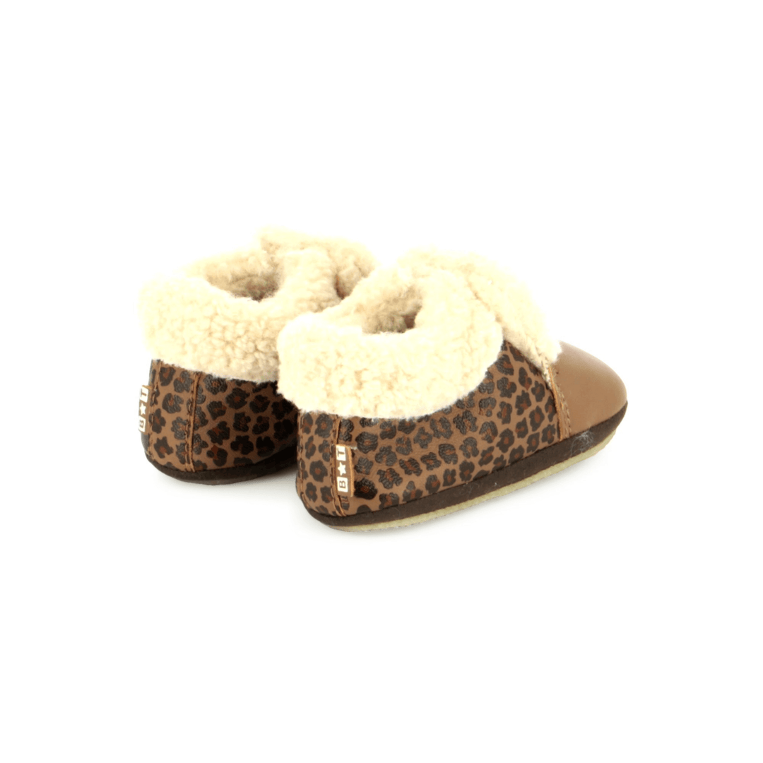 Chaussons souples Doudou Fur Sheep Nappa Leo Camel Bonton
