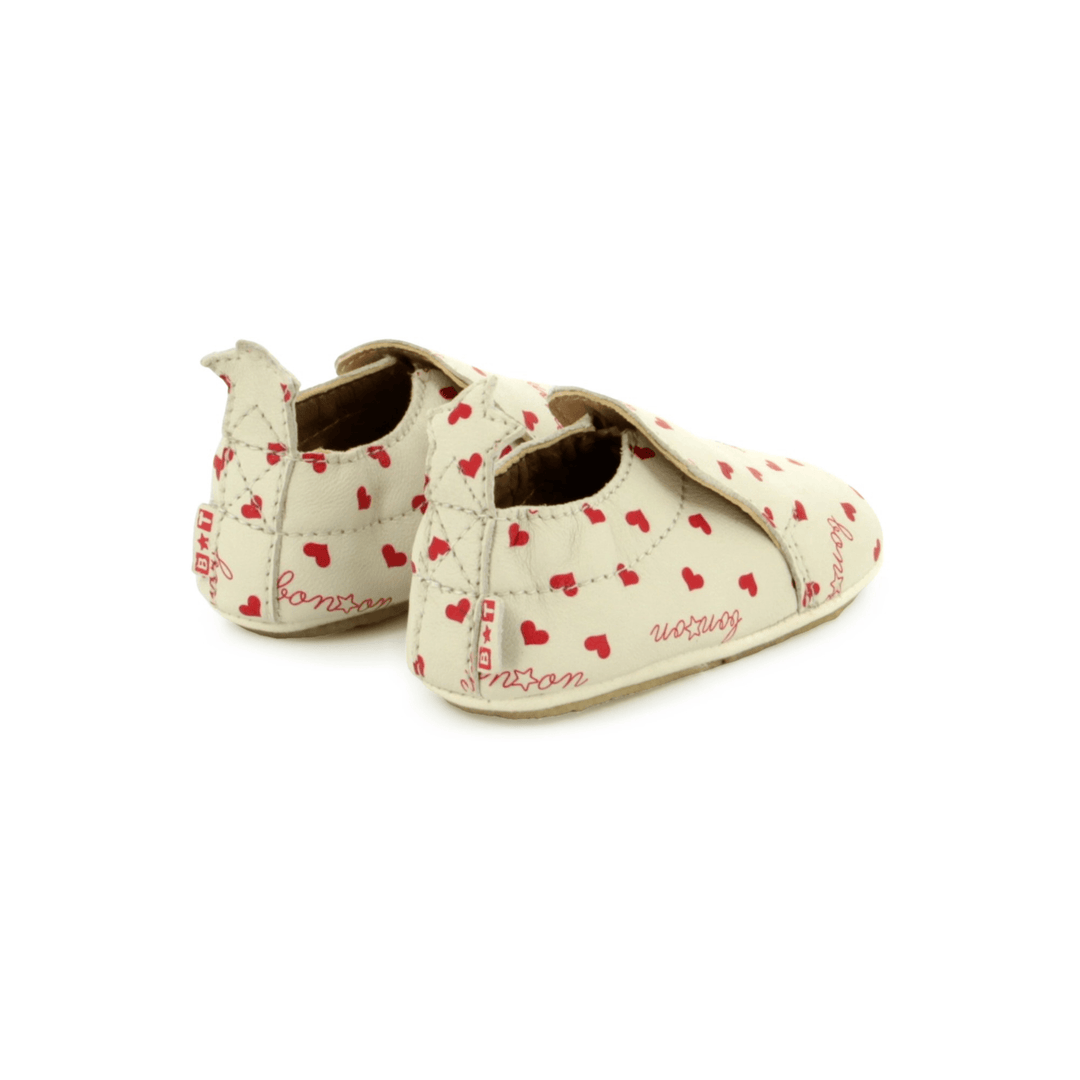 Chaussons en cuir Doudou Star Sheep Nappa Off White Print Bonton