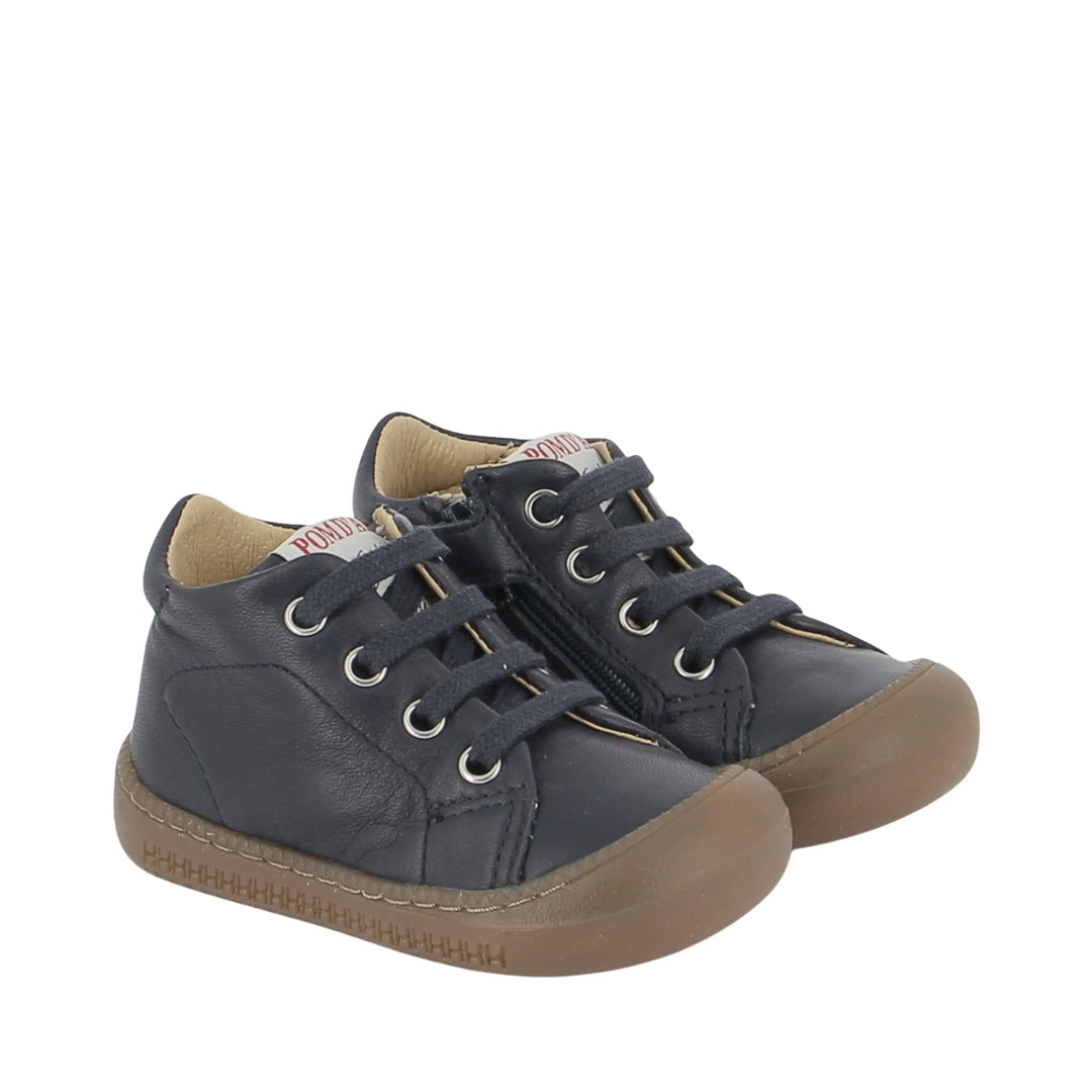 chaussures enfant yaka walk nappa marine pom d'api
