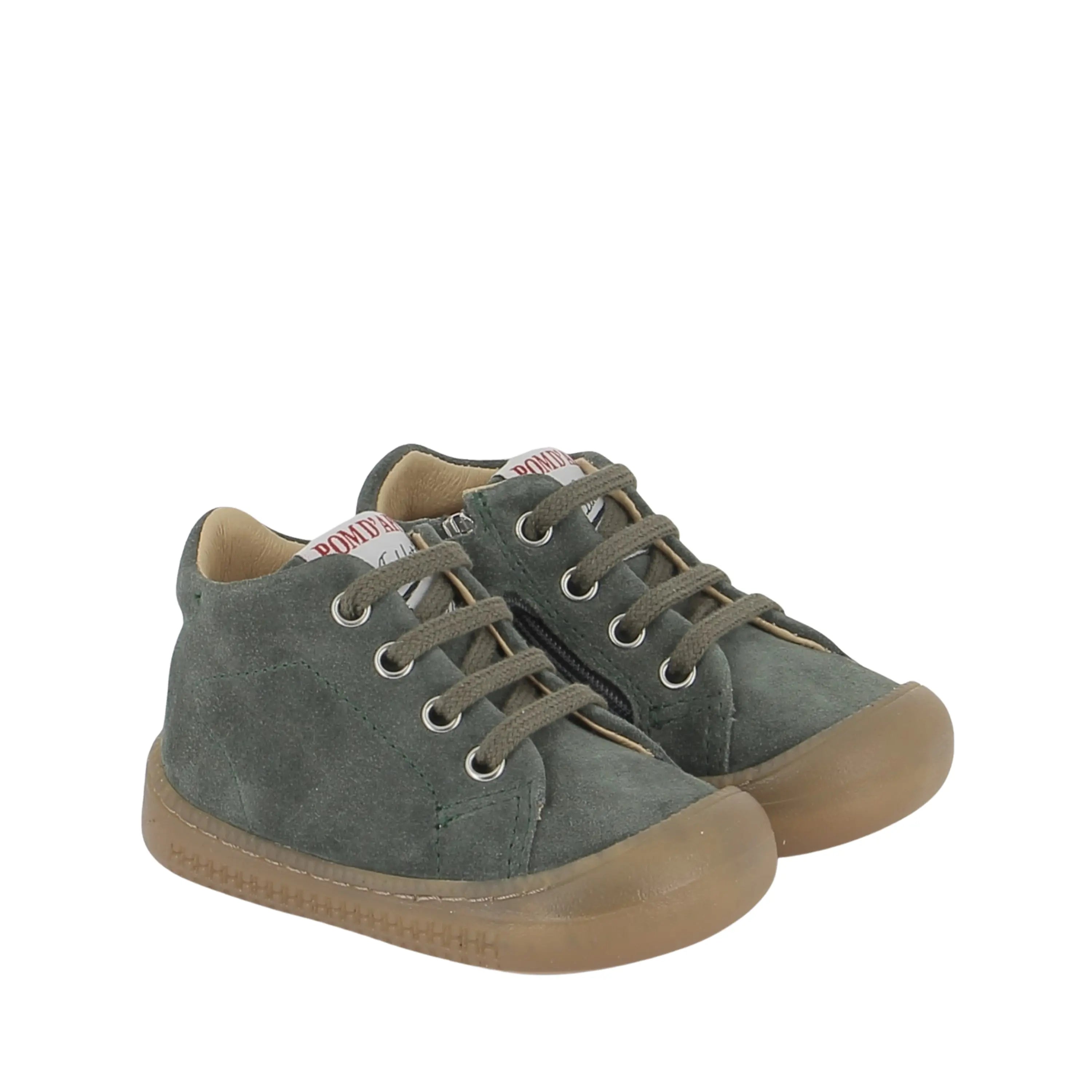 chaussures enfant yaka walk velours carciofo pom d'api