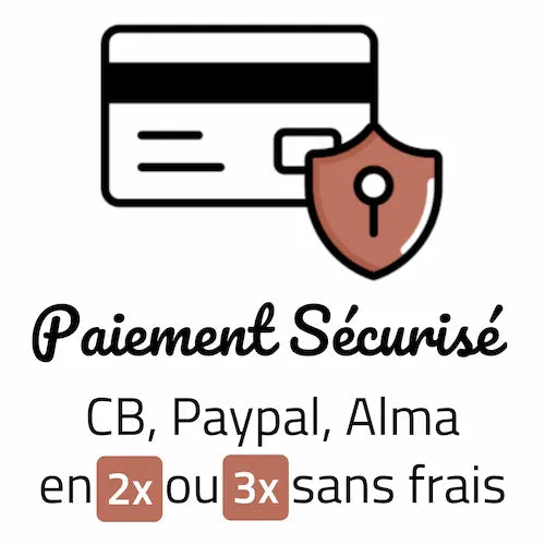 paiement securise en 2x 3x sans frais avec CB, Paypal, Alma