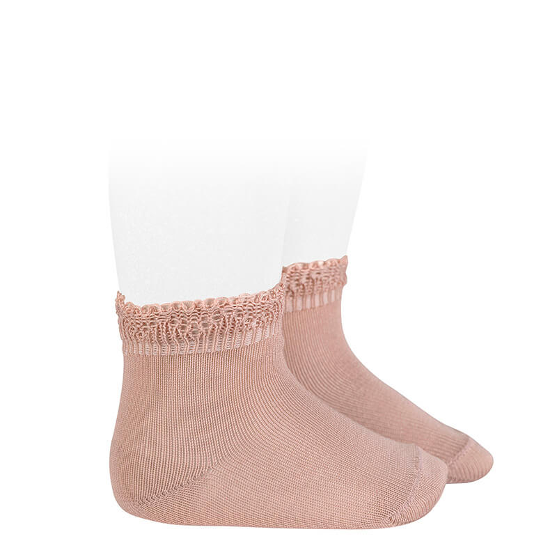CONDOR Chaussettes cérémonie bordure en relief ma petite pointure #couleur_vieux-rose