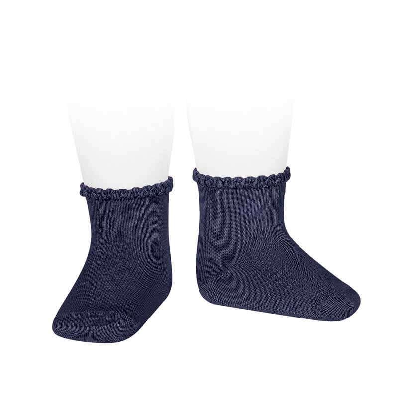 CONDOR Chaussettes Printemps Bordure en relief ma petite pointure #couleur_bleu-marine