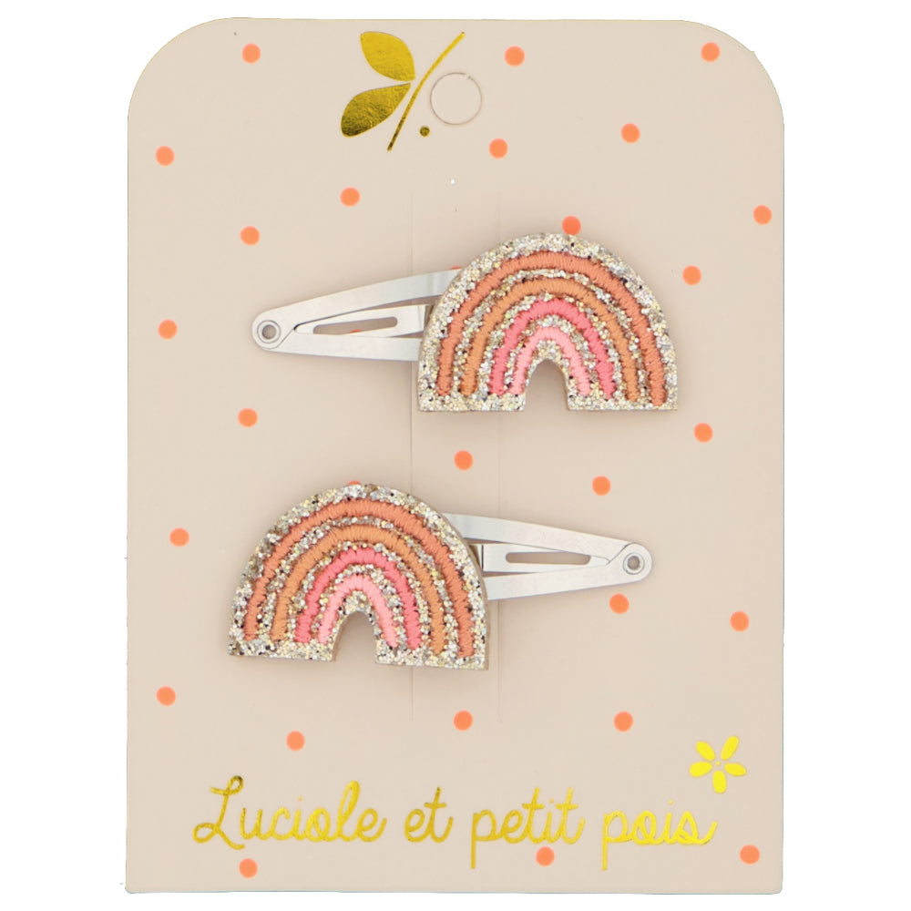 LUCIOLE ET PETIT POIS Barrettes arcs-en-ciel ma petite pointure 